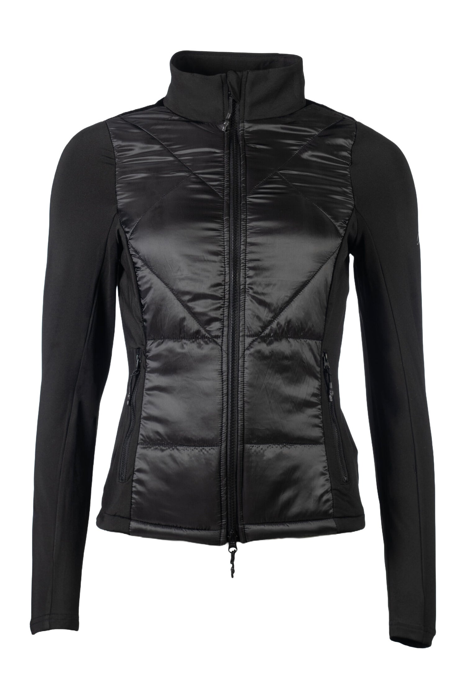 hkm jacket prag II style jersey nylon breathable quilted riding jacket black