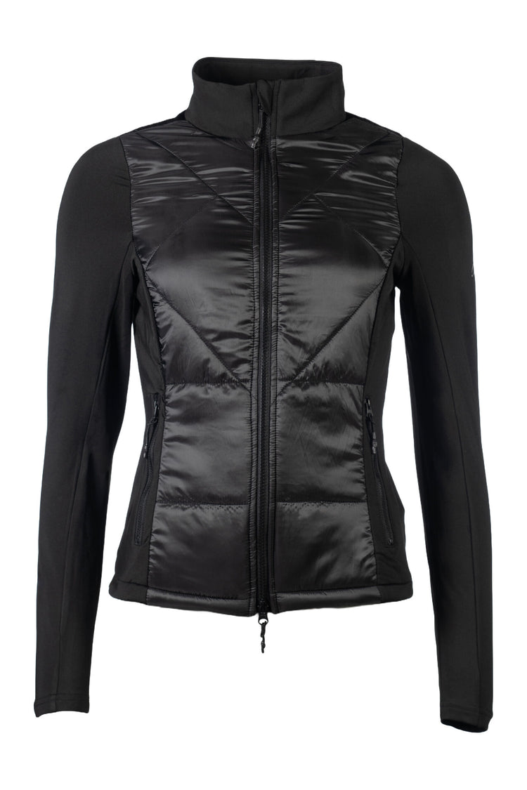 hkm jacket prag II style jersey nylon breathable quilted riding jacket black
