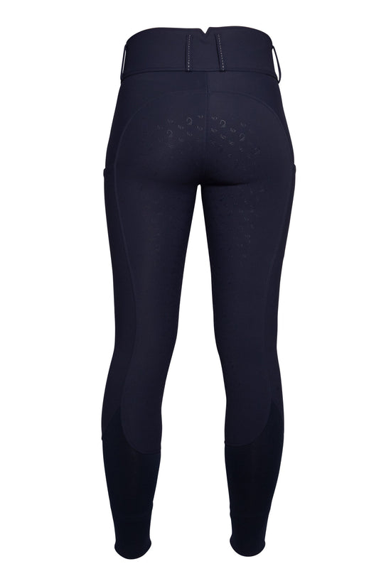 women’s riding breeches high waisted with silicone knee patch deep blue