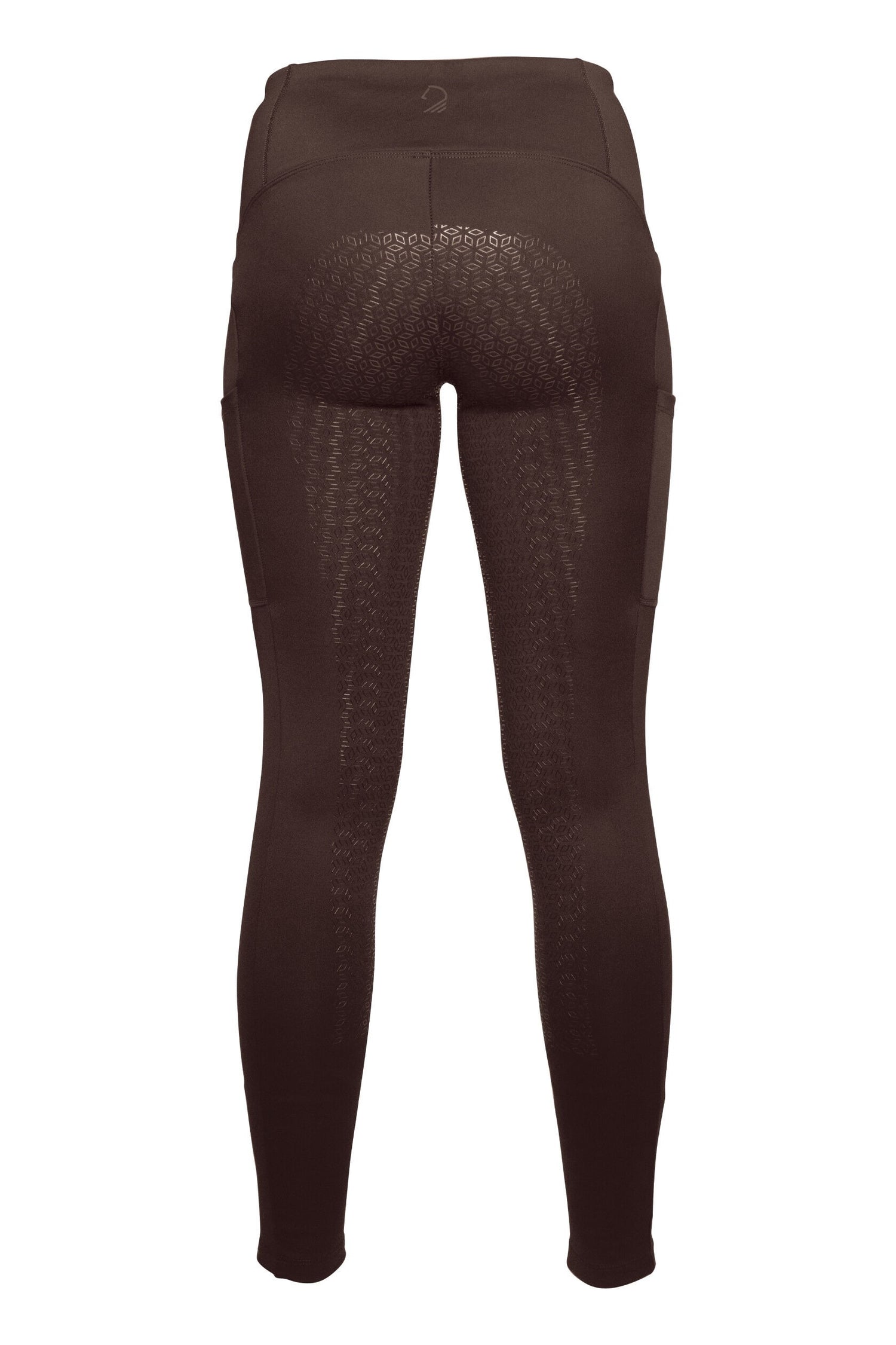 equestrian leggings bi elastic material with mobile phone pocket brown