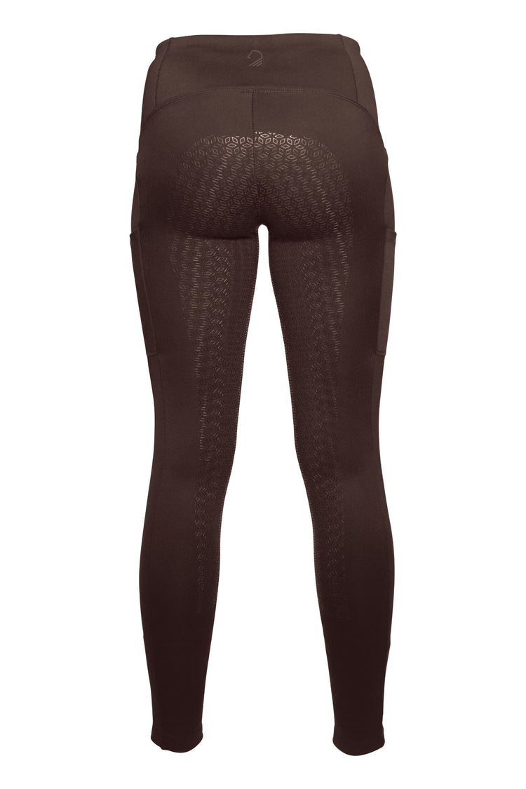 equestrian leggings bi elastic material with mobile phone pocket brown