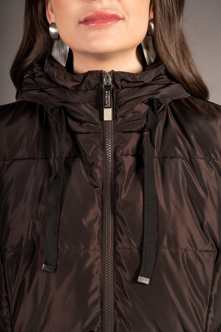 warm riding vest brown