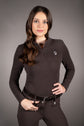 Ribbed elastic long sleeve dark brown