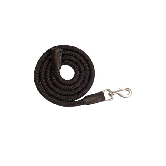 Horse rope with leather ends dark brown