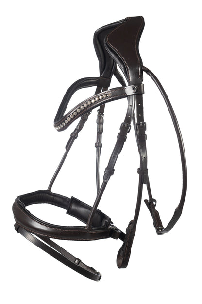lauria garrelli anatomical bridle with swedish noseband dark brown