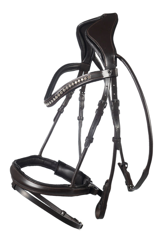lauria garrelli anatomical bridle with swedish noseband dark brown