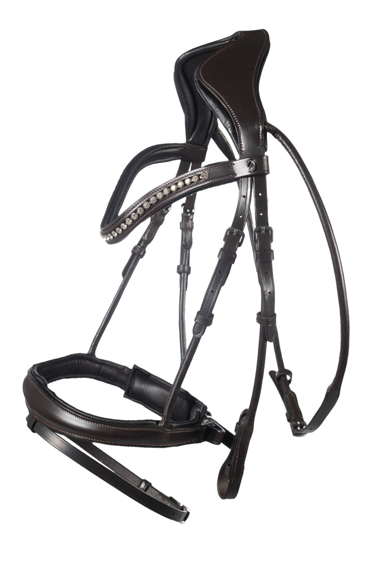 lauria garrelli anatomical bridle with swedish noseband dark brown