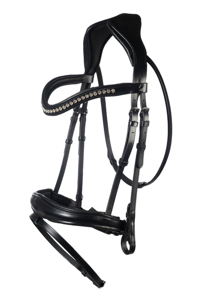 anatomical bridle swedish noseband soft leather horse bridle black