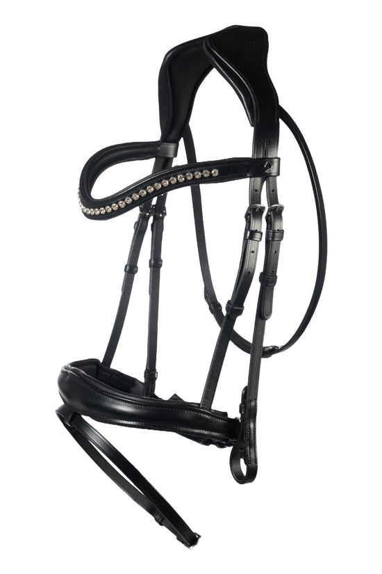 anatomical bridle swedish noseband soft leather horse bridle black