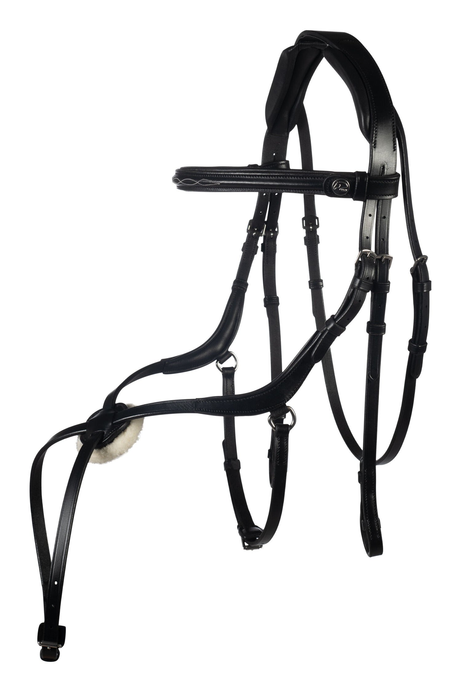 HKM Bridle Carlos German leather with grackle noseband black