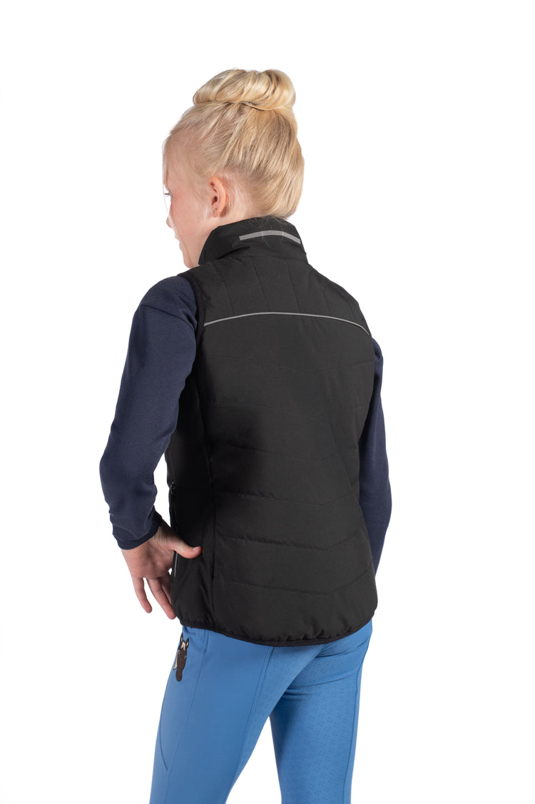 children’s heated riding vest with adjustable temperature control black
