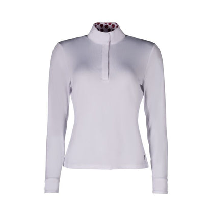 Long sleeve competition riding shirt breathable white