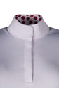 Elastic equestrian competition shirt with cherry collar print