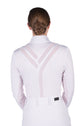 Breathable long sleeve show shirt with mesh fabric inserts
