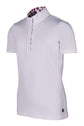 Comfortable kids competition shirt with decorative collar print for summer white
