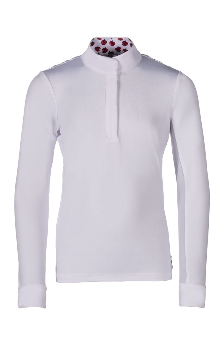 hkm kids competition shirt hunter long sleeve with mesh inserts