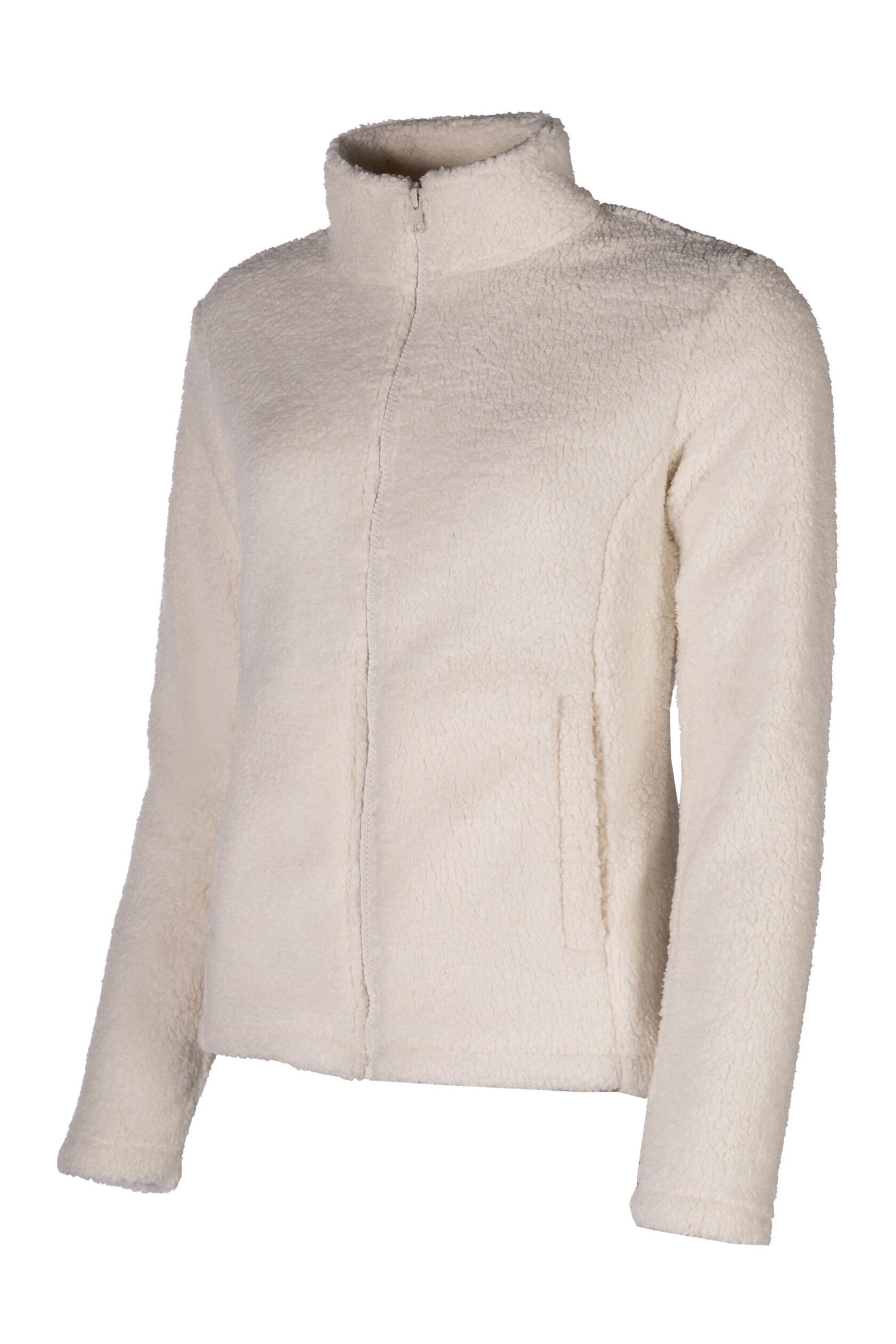 women’s teddy jacket highly insulated with front zipper white