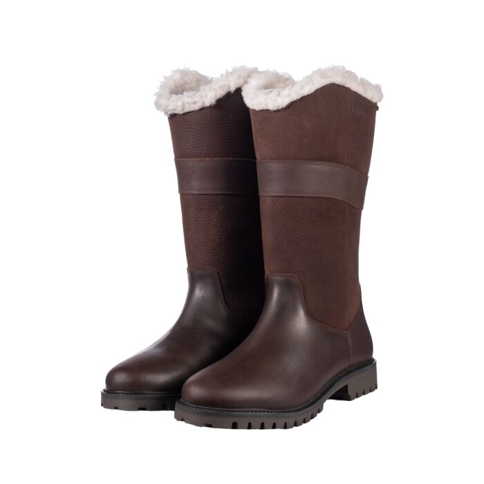 Waterproof winter riding boots with teddy fur lining