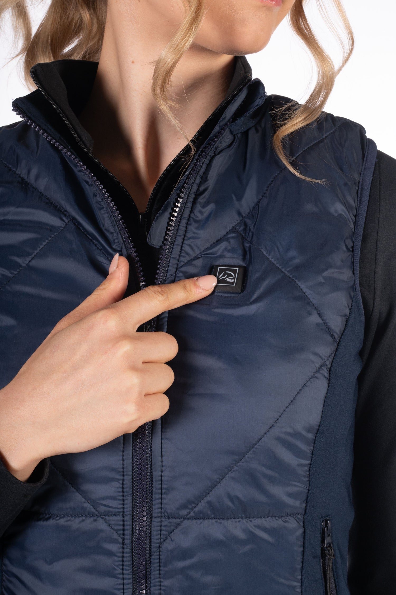 women’s riding vest with heating elements front and back