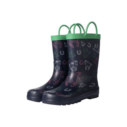 Side view of HKM kids rubber boots Maui