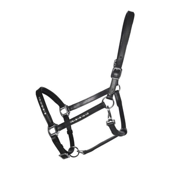 Premium equestrian leather halter with sparkle