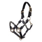 Sporty horse halter with leather combination