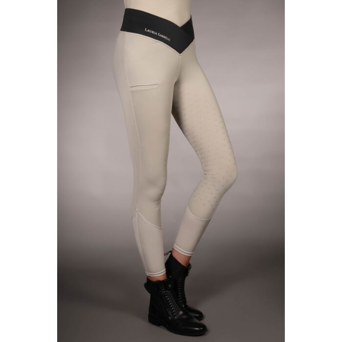 Close-up of silicone full seat riding leggings