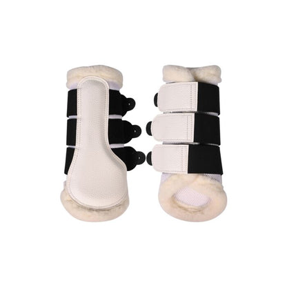 Protective horse boots with touch close fastening