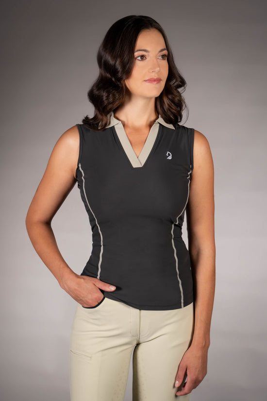 Women’s sleeveless riding polo shirt