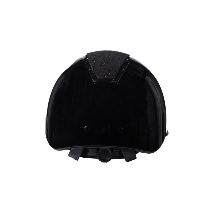 Glossy equestrian riding helmet with glitter insert