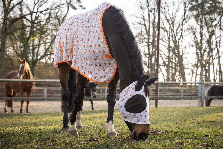 HKM Splash stretch fly mask for horses