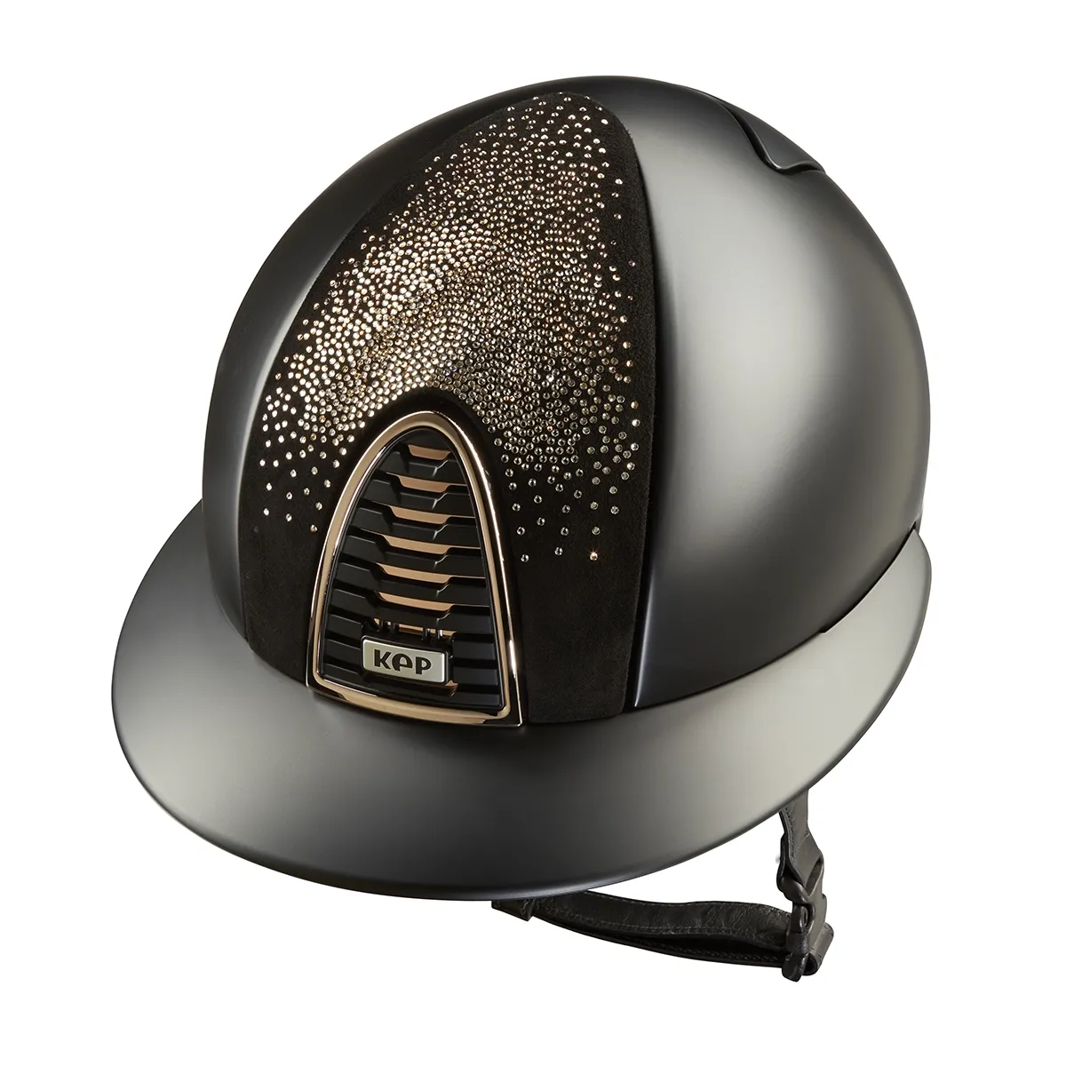 Elegant glossy helmet with extended neck guard