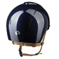 Adjustable equestrian helmet with eco-leather chin strap