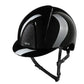 Stylish glitter top riding helmet polished black 