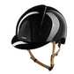 Equestrian glitter star riding helmet beige chin strap black