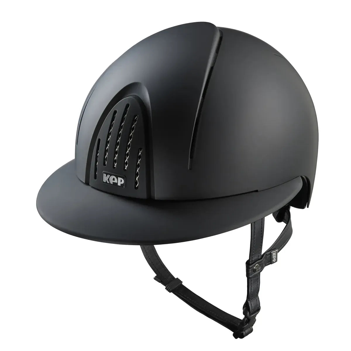 Ventilated riding helmet with modern textile shell black