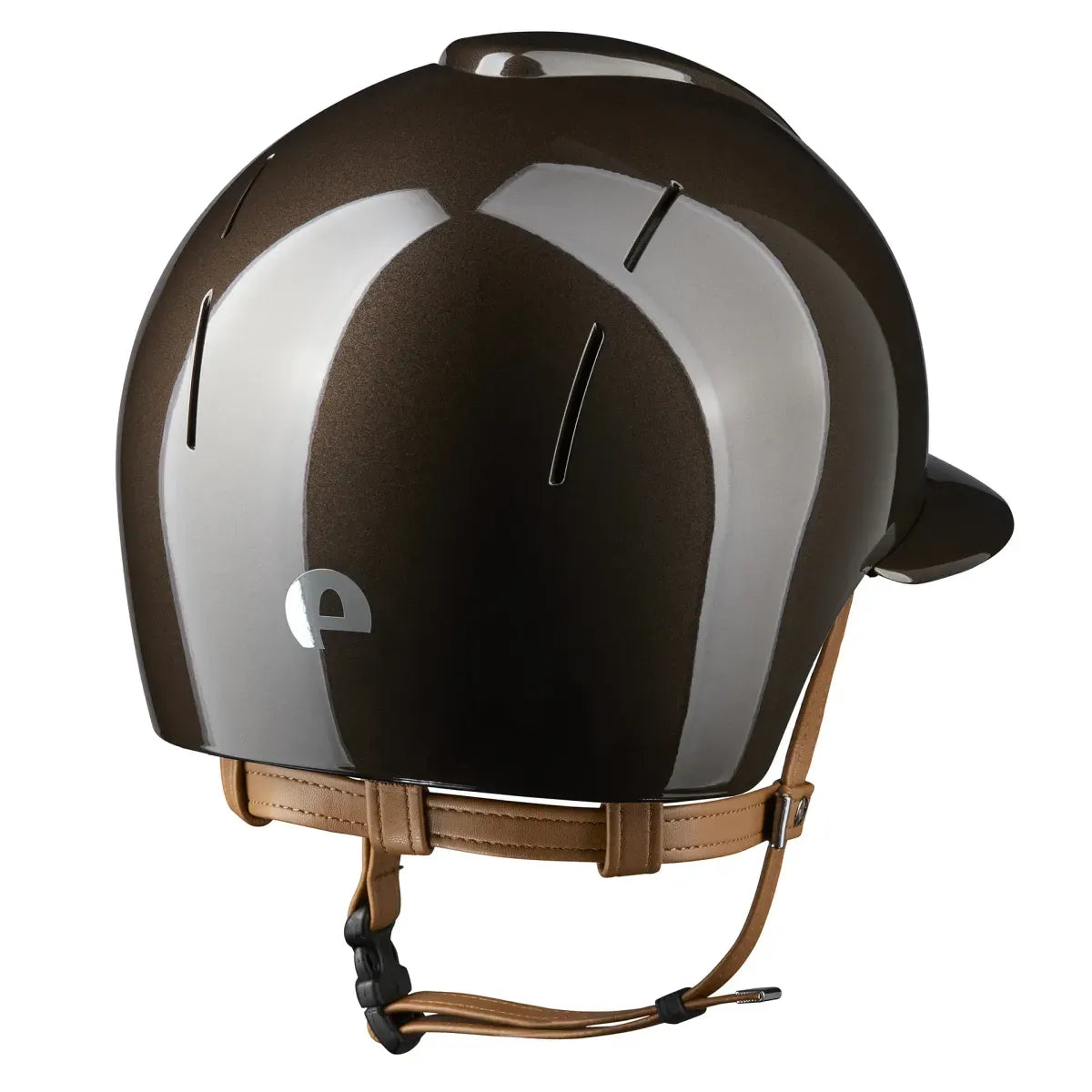 High-shine equestrian helmet with extended Polo Visor