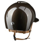 High-shine equestrian helmet with extended Polo Visor