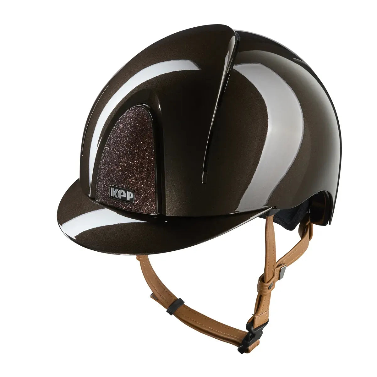 Smart Nova riding helmet glitter star polished panel brown