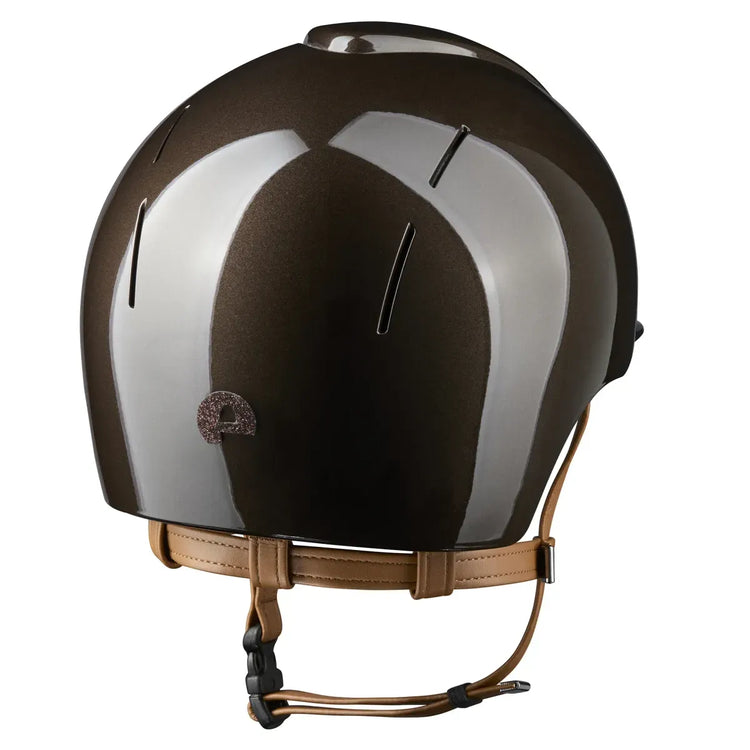 KEP beige strap helmet with glitter star front insert