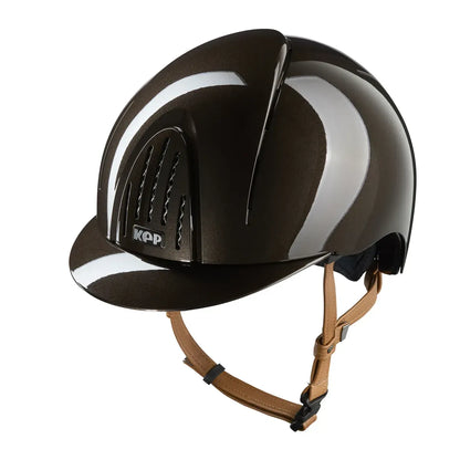 Lightweight equestrian safety helmet for young riders brown