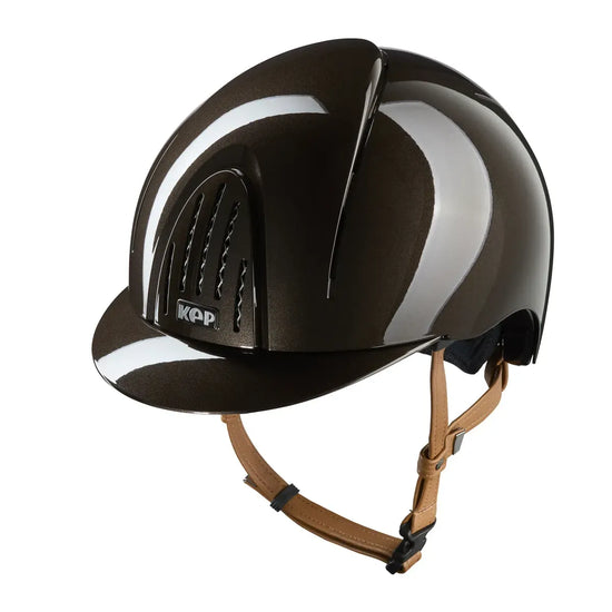 Lightweight equestrian safety helmet for young riders brown