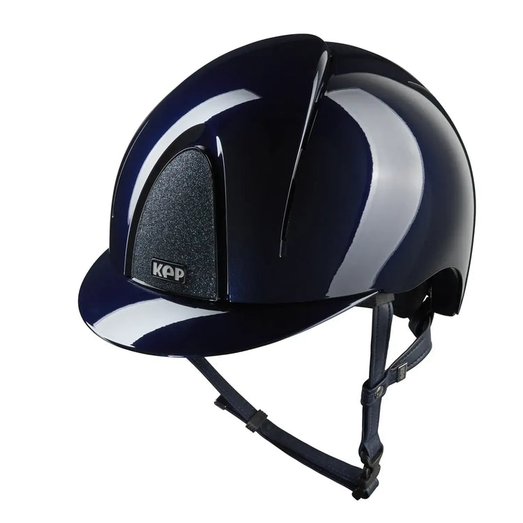 Show jumping helmet polished shell star sparkle blue