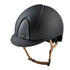 Lightweight breathable riding helmet with silver details black