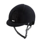 velvet riding helmet with extended neck protection
