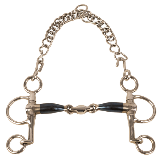 16 mm Sweet Iron Pelham horse bit with double-jointed mouthpiece