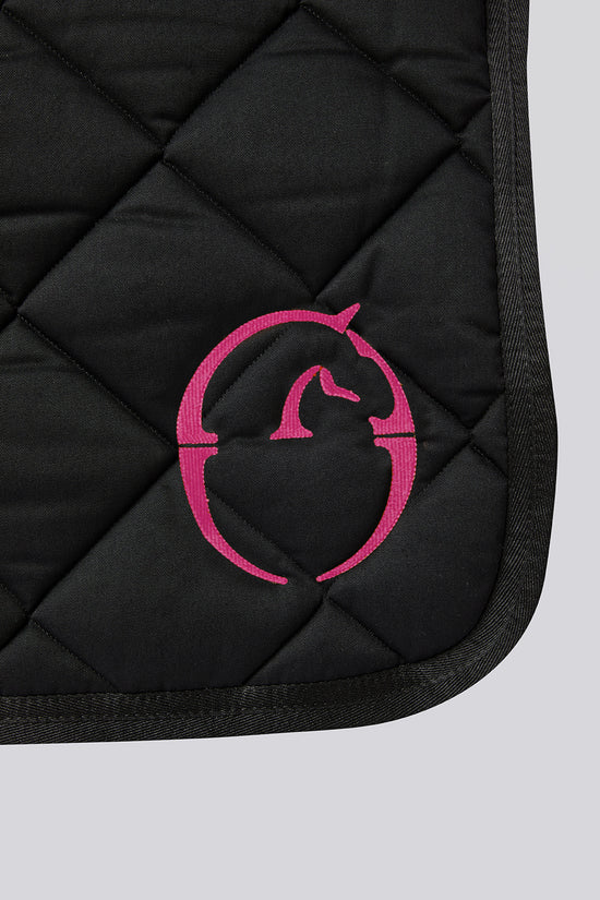 Black and pink pony jumping saddle blanket
