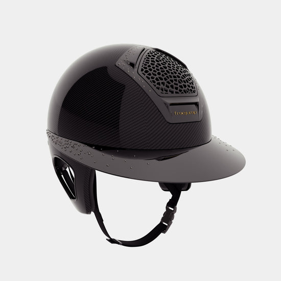 Carbon equestrian helmet with Swarovski crystals