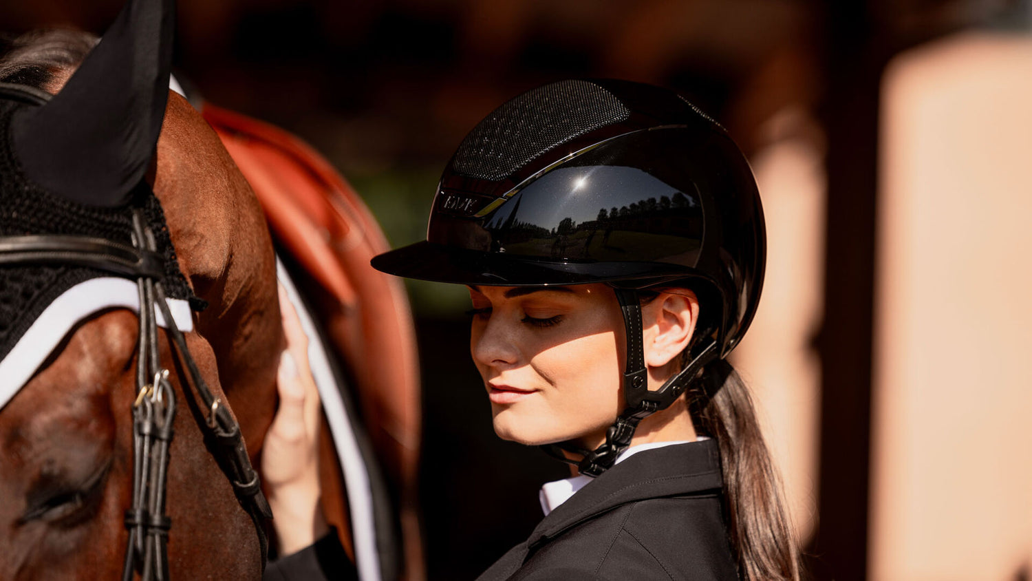 Kask equestrian helmet with wide brim