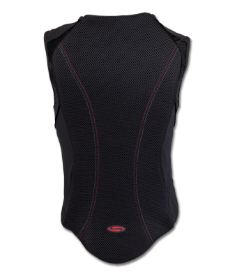 SWING P06 Flexible Back Protector in use during equestrian training, showing its lightweight structure